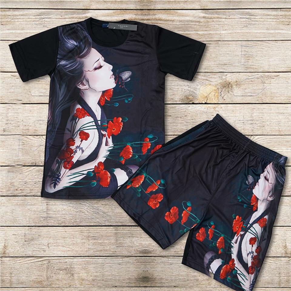 Bộ thun nam thời trang nam cô gái