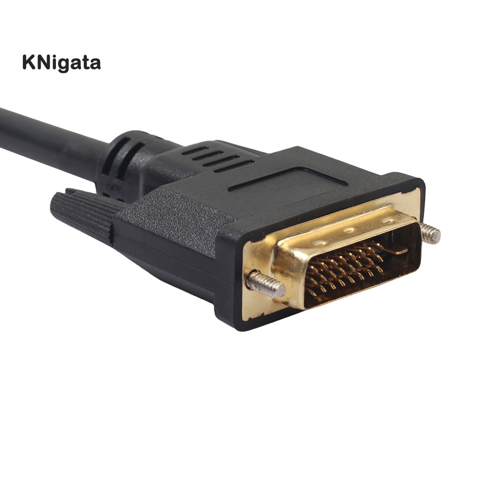 {KNK} Dual HDMI-compatible Female to DVI 24+1 Male Adapter Cable Bi-Directional Converter Wire