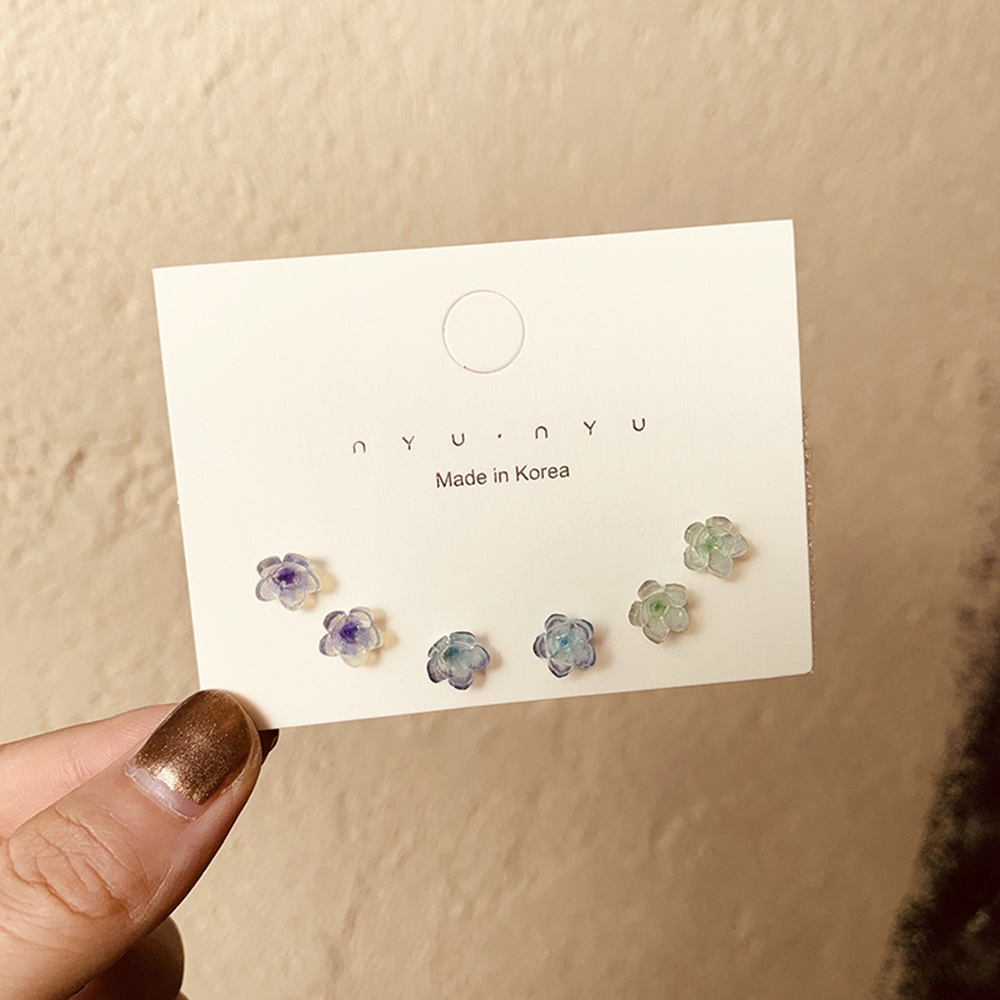 1 Bộ Bông Tai Mini Hình Hoa Trái Tim Hình Học Đính Đá Zircon Cho Nữ