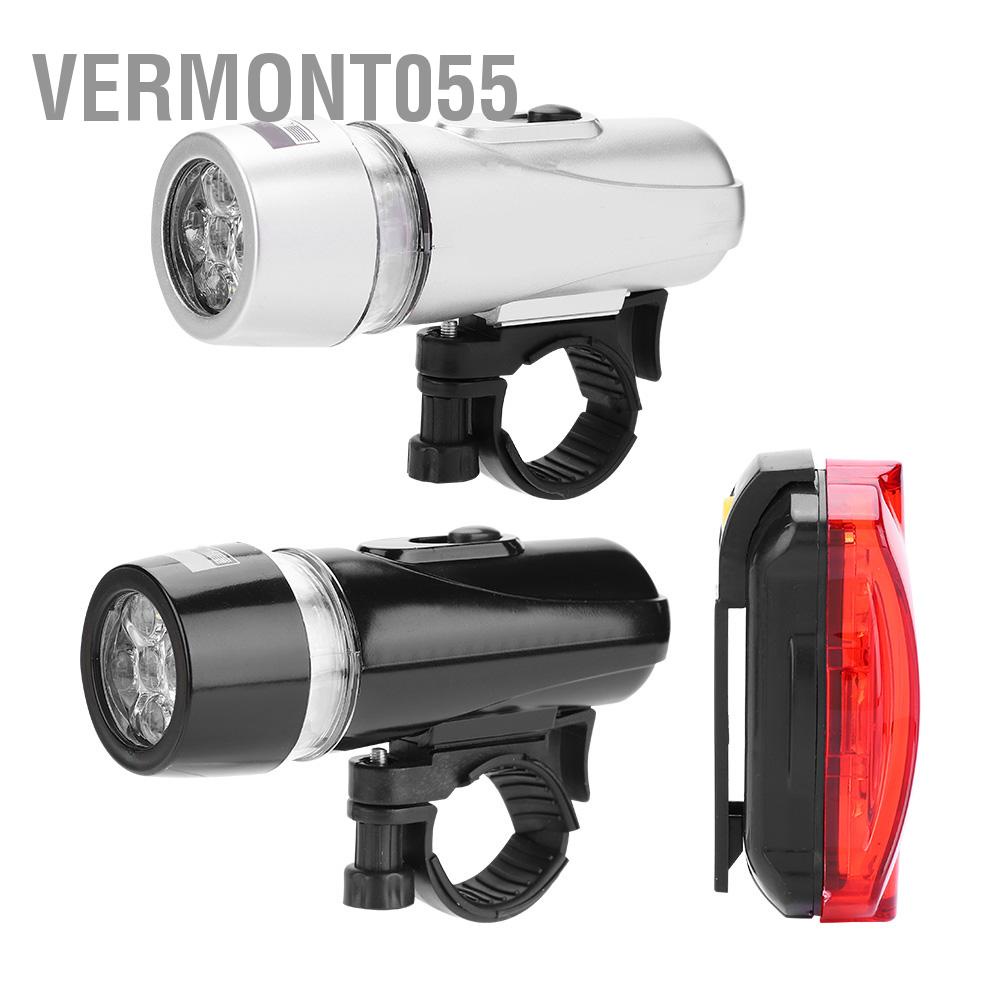 Có thể bán buôn Set đèn 5 LED trước và sau xe đạp chống thấm nước an toàn vermont055 Hàng giao ngay