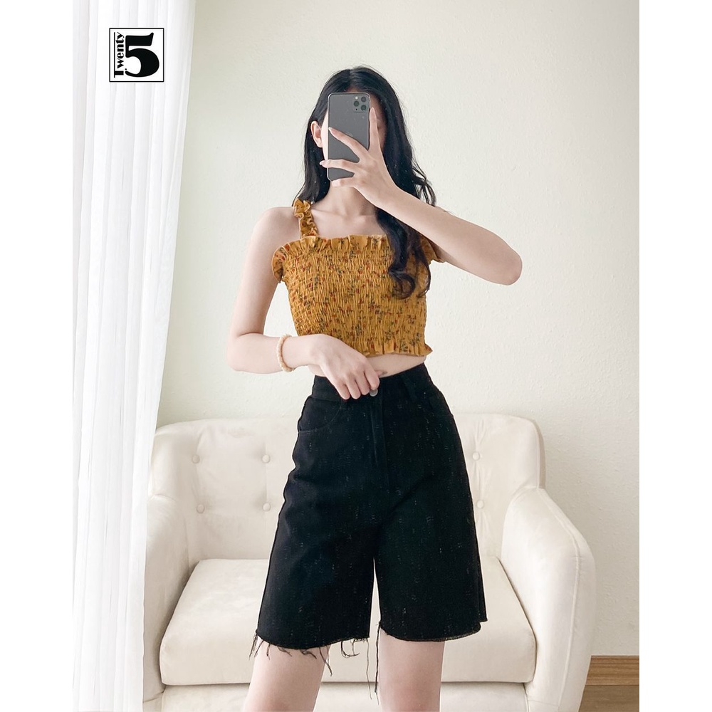 Áo hai dây dáng ôm ngắn bo chun co dãn năng động Twentyfive 4135