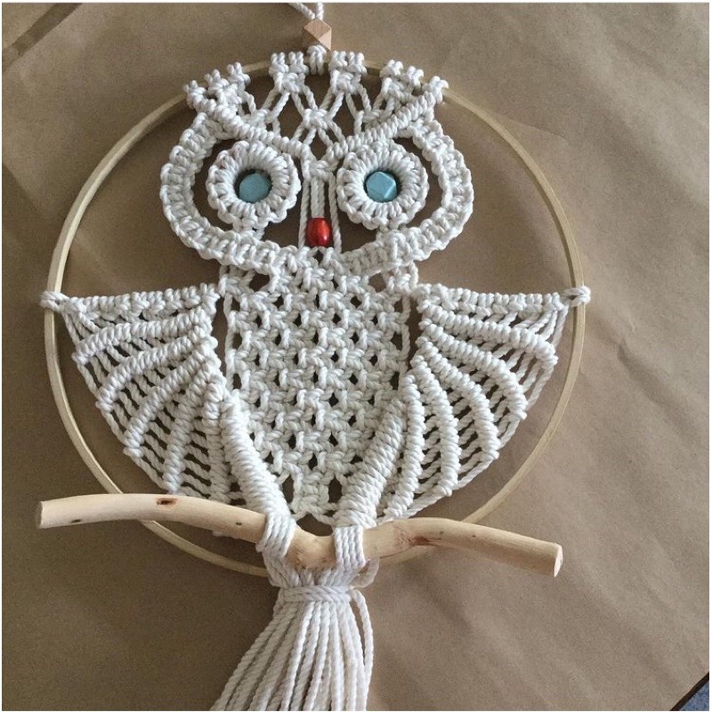 Set cú trang trí macrame