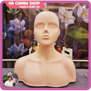 Đầu manocanh silicon nửa người có vai đầu canh học nối mi cắt tóc massage đẹp chất liệu mềm mại như người thật