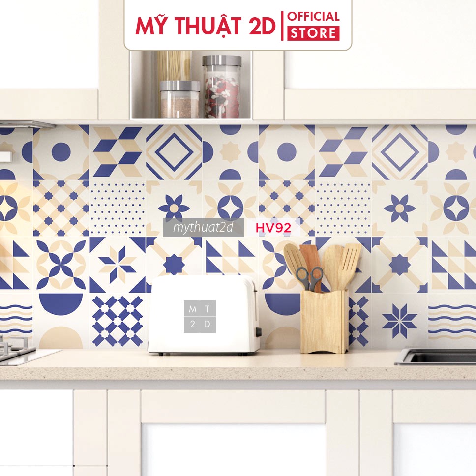 Sét 35 ô Decal gạch bông màu skin trang nhã lịch thiệp_kt 20x20/ô_HV92