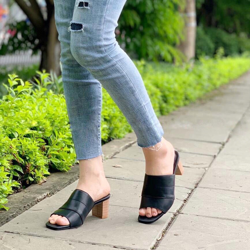 Giầy Guốc Nữ Dép Nữ Gót Trụ Cao 5cm