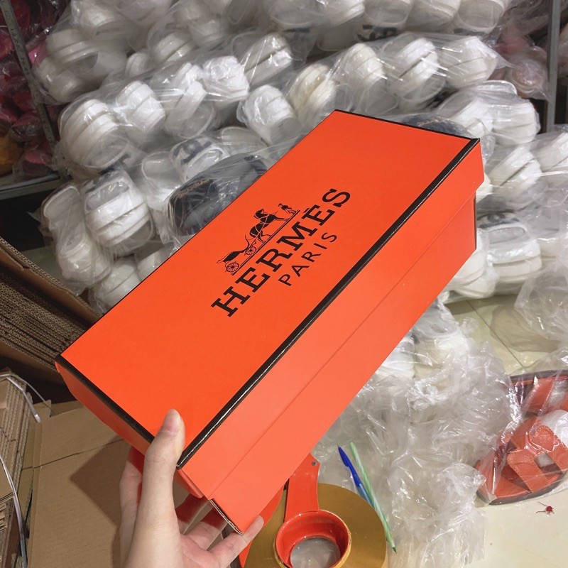 ⚡ Combo ⚡ Hộp Giấy Carton đựng giày dép Hermes + Bill thẻ + Giấy gói Nhật xịn chuẩn Fullbox TANYA