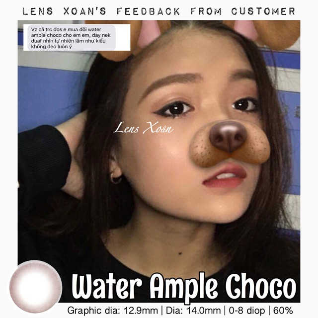 Áp tròng WATER AMPLE CHOCO- LENS ME ( LENS XOẮN): NÂU CHOCO SIÊU TỰ NHIÊN