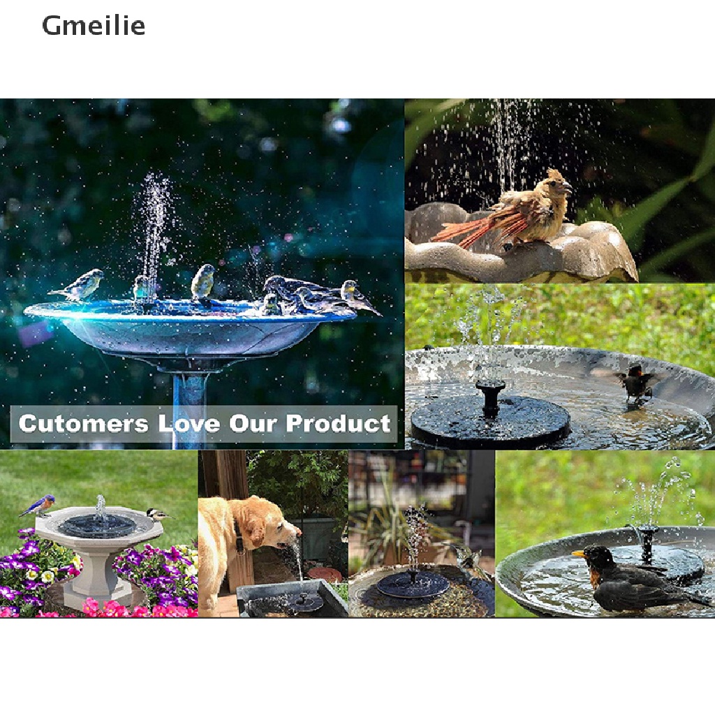 Gmeilie Solar Powered Floating Bird Bath Water Fountain Outdoor Pond Pool Garden Patio VN