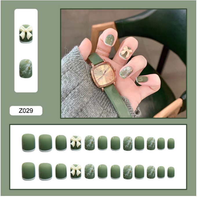 Bộ 24 móng tay giả/Nail đính đá kèm keo - mẫu hot