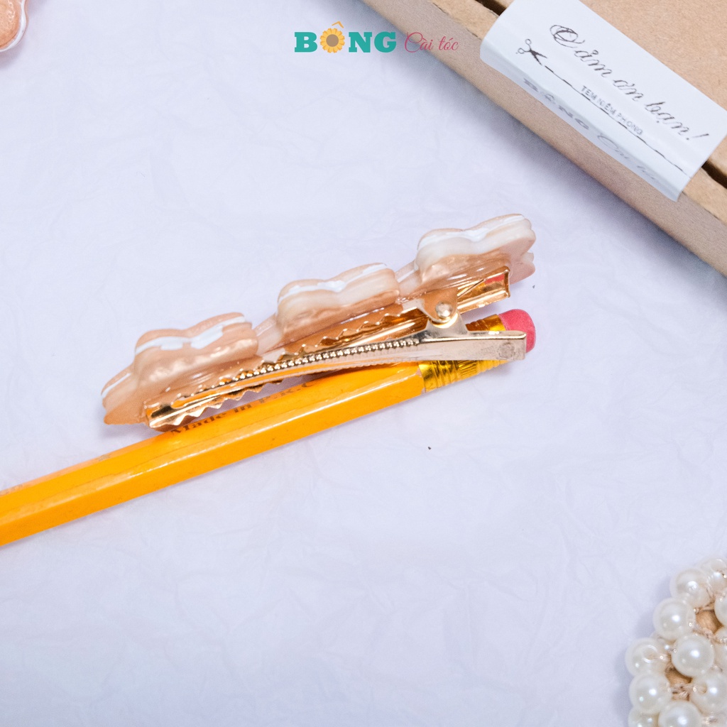 Kẹp tóc Hàn Quốc hình bánh quy KKL30 - kẹp tóc nhựa BÔNG Cài Tóc