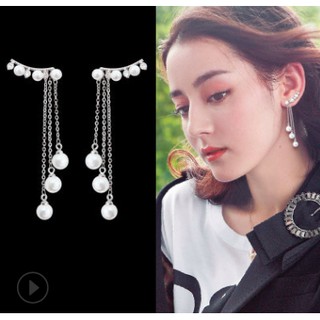 Bông tai bạc tua dài  Pearl cho nữ đẹp XB-B17