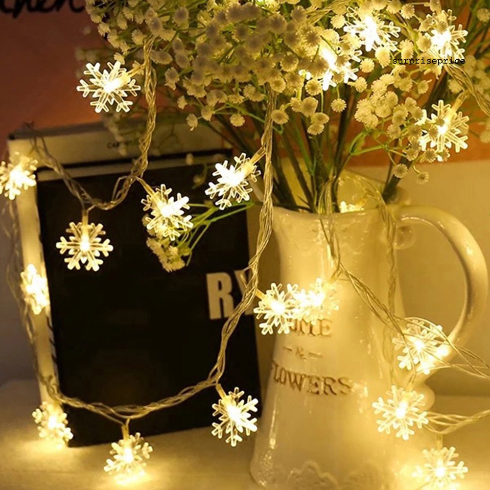 Dây Đèn Led 20 Bóng Hình Bông Tuyết Trang Trí Giáng Sinh