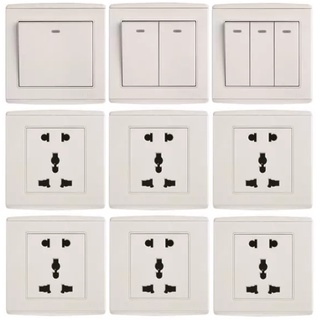 Công tắc ổ cắm vuông Uten V4 - Combo công tắc ổ cắm vuông V4