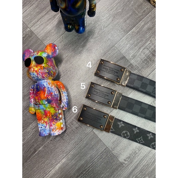 Thắt Lưng Da Nam LV - dây lưng nam cao cấp, mặt chữ nhật kim loại nguyên khối trẻ trung lịch lãm