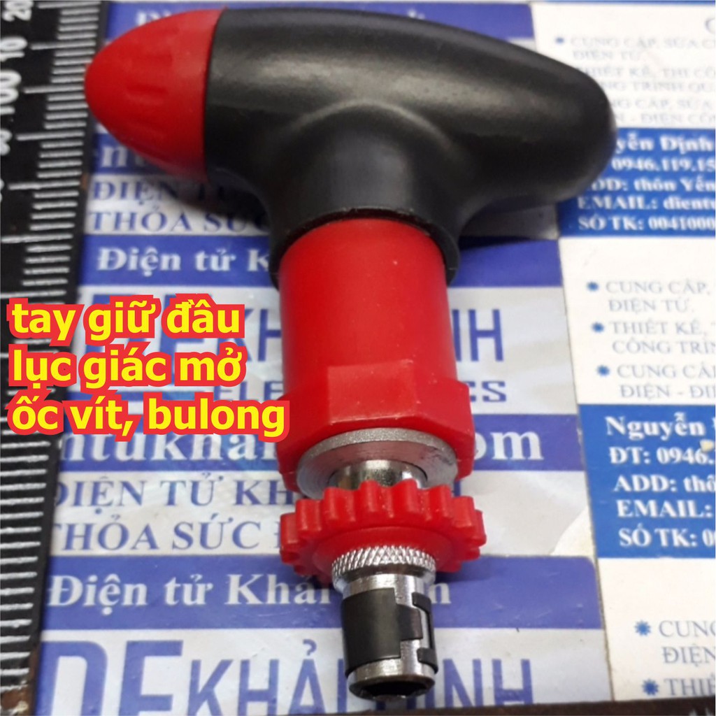 tay giữ, tay vặn đầu lục giác mở ốc, vít, bulong có chỉnh thuận, nghịch kde5507