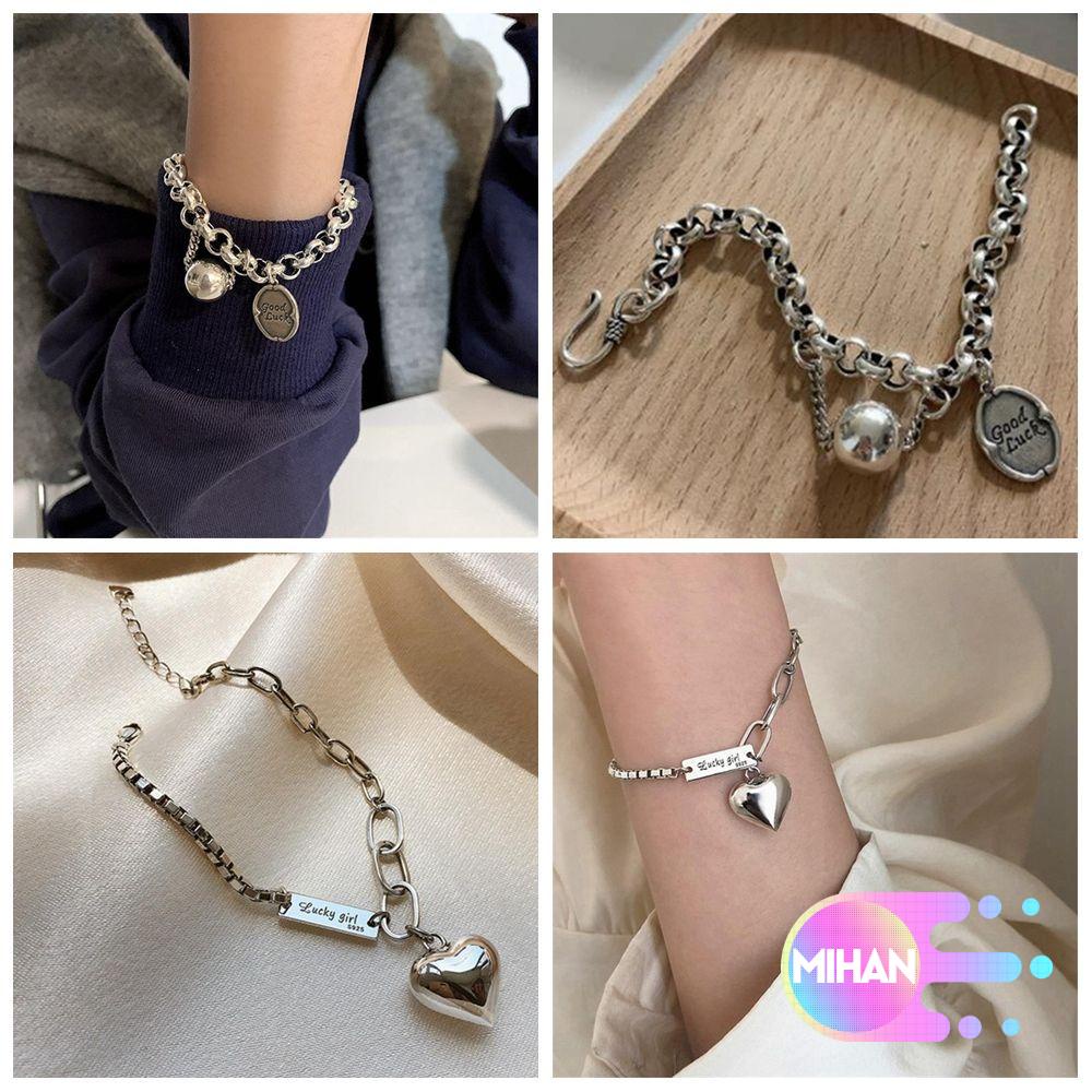 Vòng Tay Dạng Chuỗi Hạt May Mắn 925 Dày Dặn Thời Trang Cho Nam Nữ Mihan1