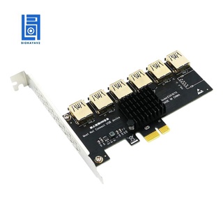 Card Mở Rộng PCI-E 1X Sang 6 USB3.0 Kèm Dây Cáp Nối Dài Cho BTC Miner Mining