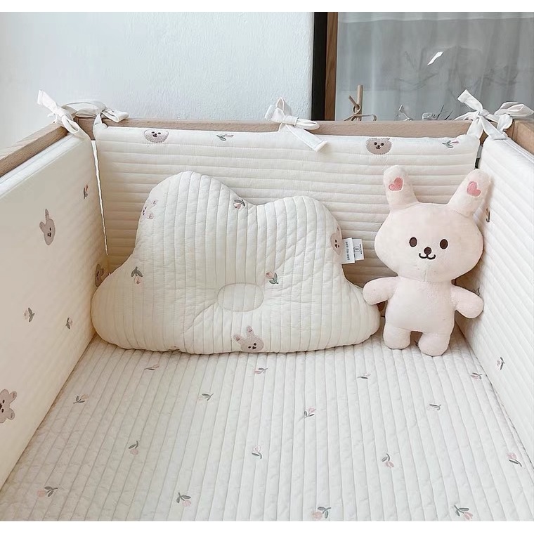 Gối Ngủ Cotton Chống Bẹp Đầu Thoáng Khí Cho Bé