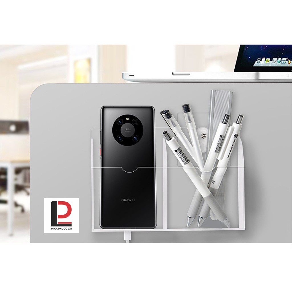 Hộp mica , giá đỡ lưu trữ sạc điện thoại, điều khiển từ xa treo tường/ Hộp acrylic trong suốt