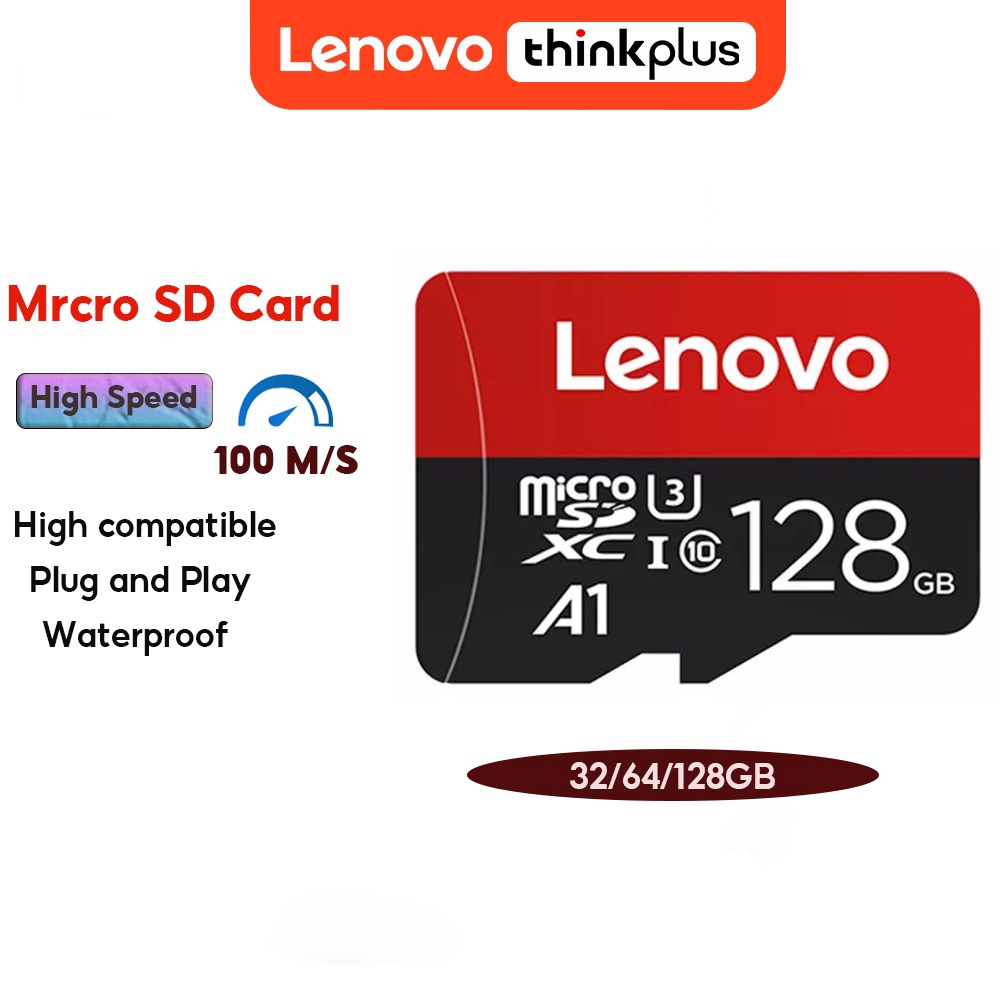 Thẻ nhớ LENOVO micro sd 100Mb/ s 128GB 64GB 32GB SD/ TF Class 32 64 128 GB tốc độ cao