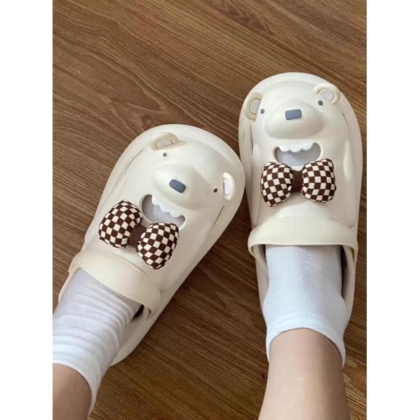 Dép đế mềm hình gấu dễ thương ,đi trong nhà , chống trượt hàng quảng châu