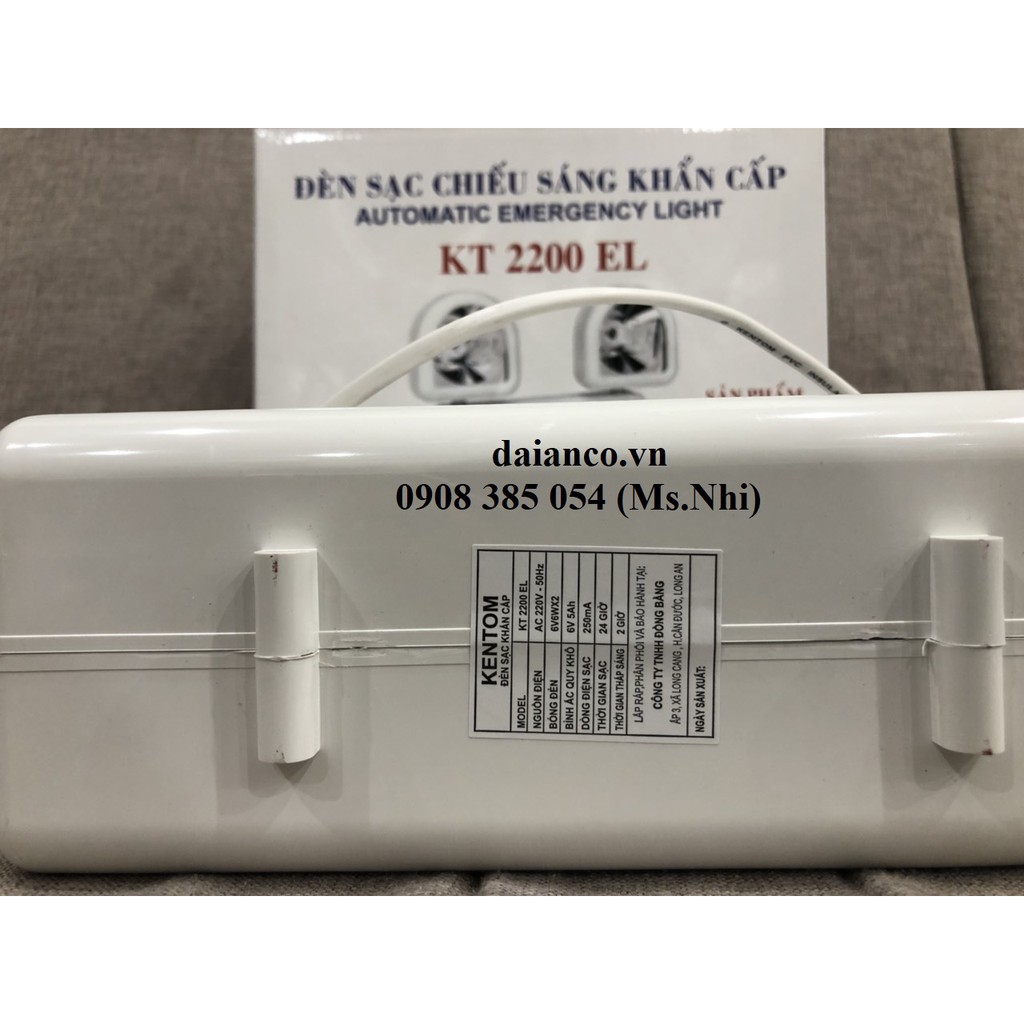 Đèn sạc chiếu sáng khẩn cấp Kentom KT2200EL - Ánh sáng vàng