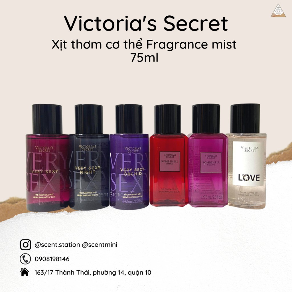 Xịt thơm cơ thể Fragrance mist Victoria’s Secret 75ml – 250ml
