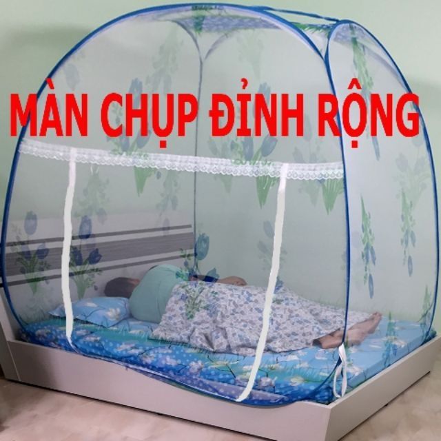 Màn chụp tự bung 2 cửa  mùng chụp xếp gọn 2 cửa  đỉnh rộng nhiều size ( hàng Việt)