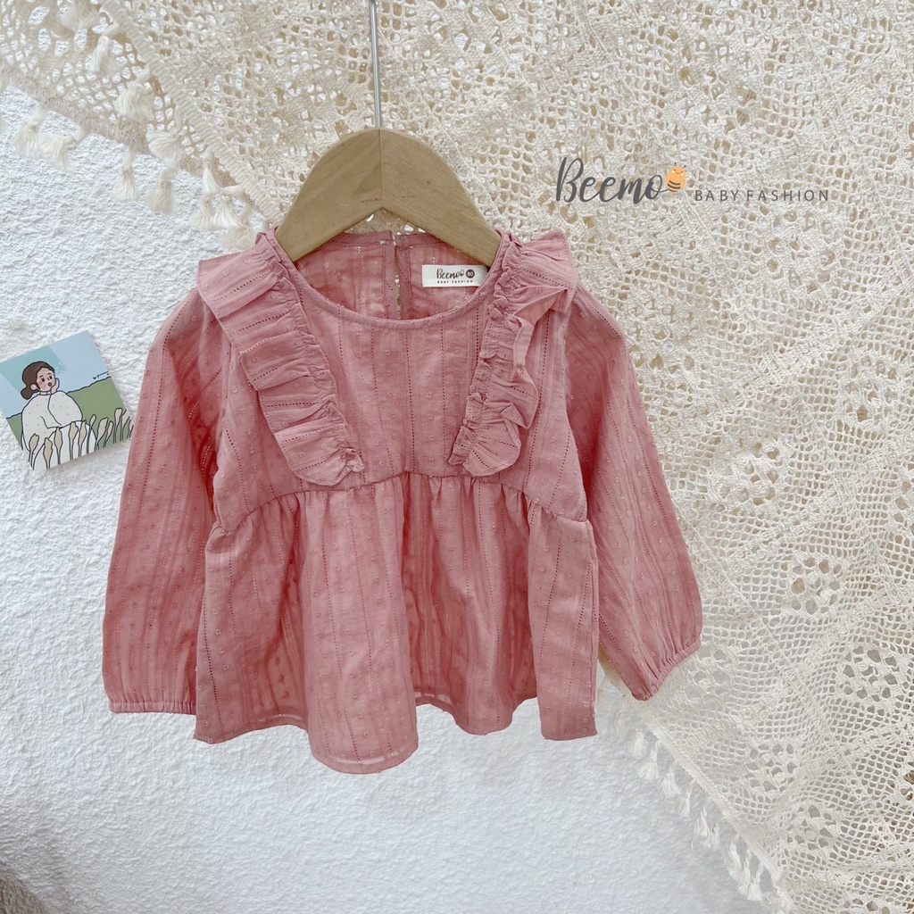 Áo babydoll cho bé gái BEEMO, chất liệu thô hàn mềm mịn, 3 màu cực xinh B184