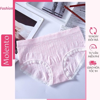 Quần Lót Nữ Sexy Viền Ren Gợi Cảm Thun Cotton Mềm Mại Thấm Hút Co Giãn 4 Chiều Thoải Mái Dễ Chiệu Molento M31
