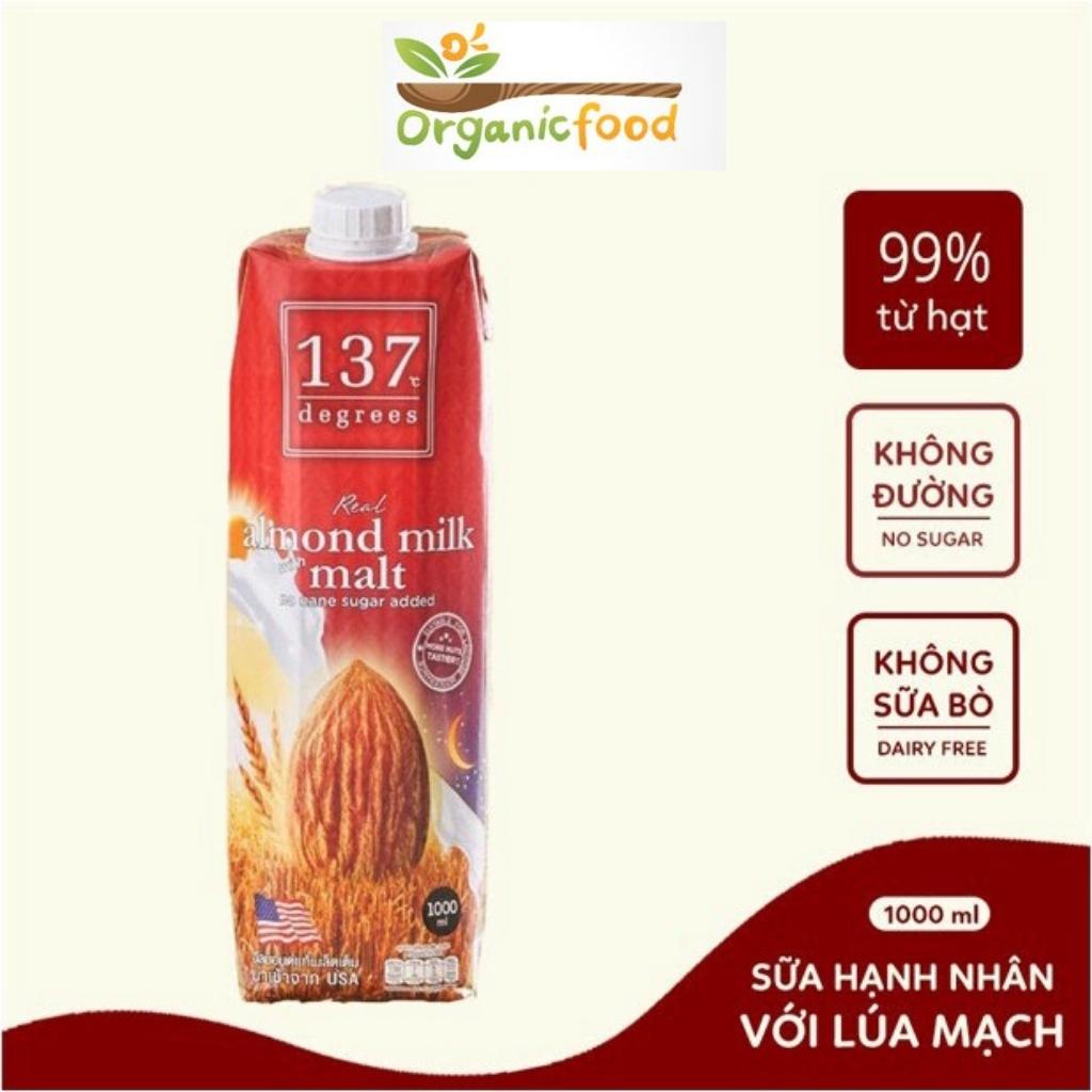 Sữa Hạt Hạnh Nhân, Óc Chó Nguyên Chất 137 DEGREES Thái Lan Các Vị- Hộp 1000 ml, Date Mới