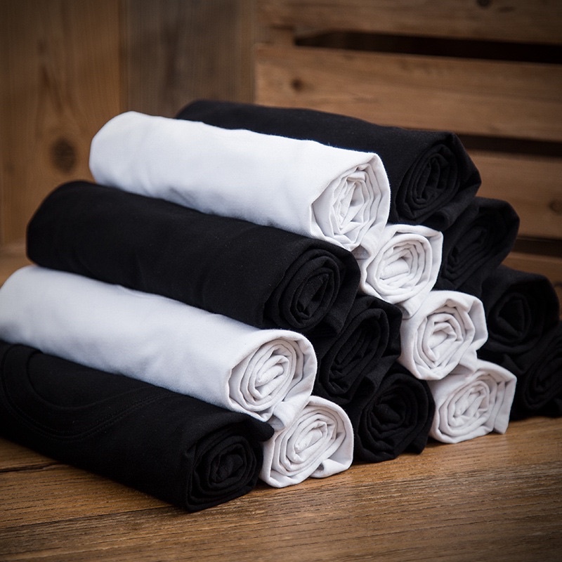 Áo Phông Trơn Cotton không cổ DUDE Tee tay ngắn fullsize 40-100kg