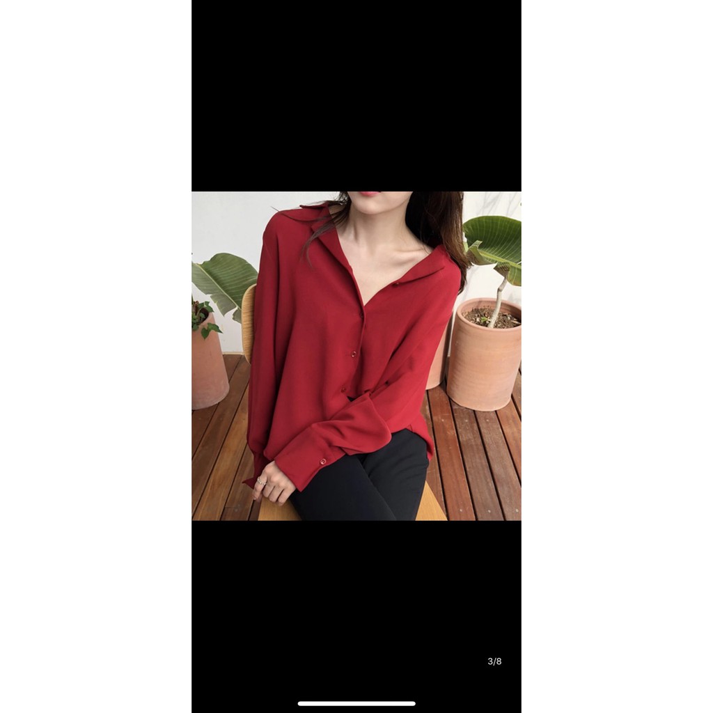 Áo Sơ Mi Trơn Dài tay Đủ Màu Vải Kate Mềm Mại