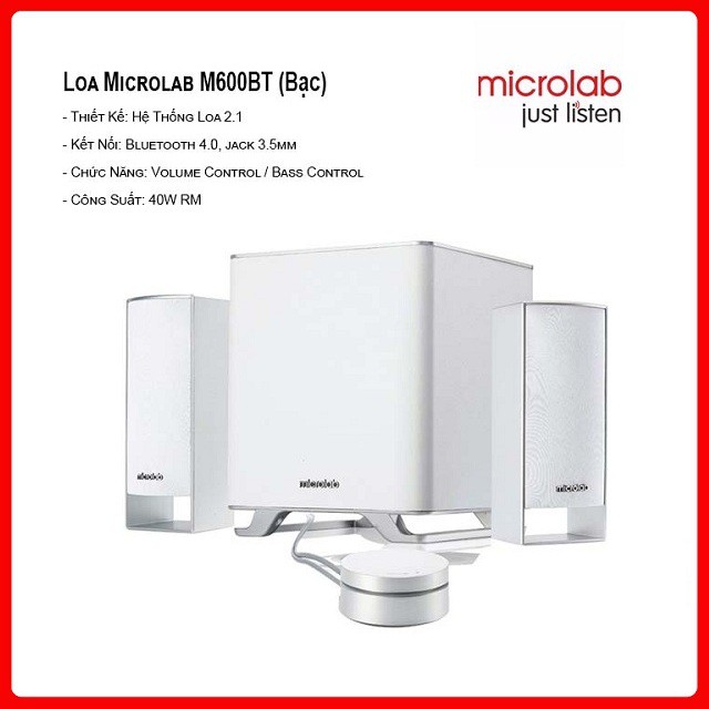Loa Microlab M600BT 2.1 loa Bluetooth không dây công suất 40W RMS - Hàng chính hãng BH 12 Tháng