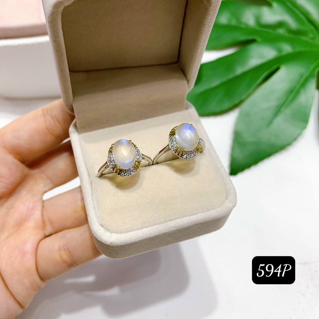 Nhẫn Bạc 925 Đính Đá Mặt Trăng Nhiều Mẫu Xinh Xắn