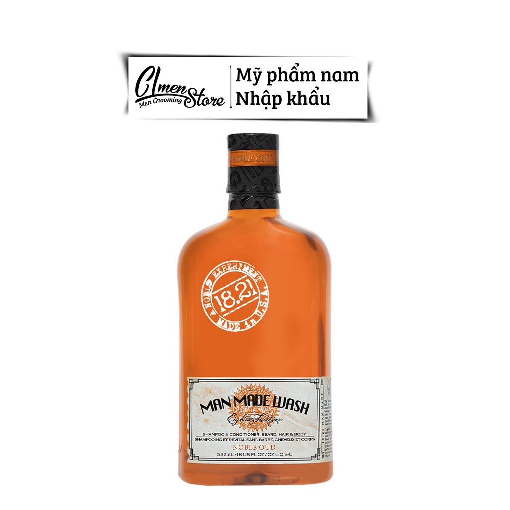 Dầu gội xả tắm 3 trong 1 - 18.21 Man Made Wash (500ml) | Sweet Tobacco | Spiced Vanilla (4 mùi hương)