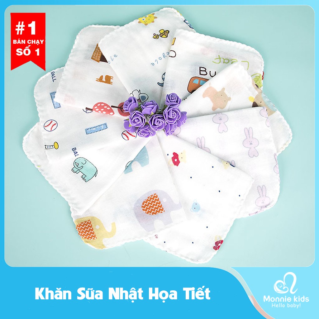 Set 10 Khăn Sữa Nhật Họa Tiết 32x32cm