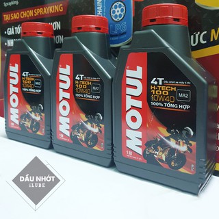 Nhớt MOTUL H-Tech 100 4T 10W40 (100% Tổng Hợp - Mô Tô PKL)