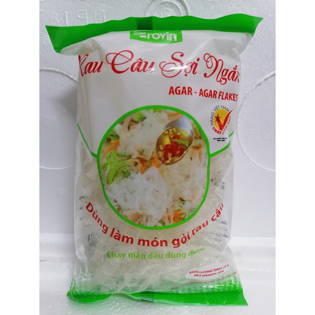 [Gói 20g] RAU CÂU GIÒN (DẠNG SỢI KHÔ) (trộn gỏi, nấu chè) [VN] ROVIN Agar - Agar Flakes (btn-hk)