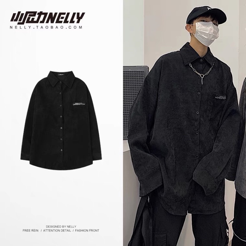 Áo sơ mi dài tay nelly [514030] dáng unisex form rộng (chất len tăm) 39 [SHA 514030 CYMJ] | BigBuy360 - bigbuy360.vn