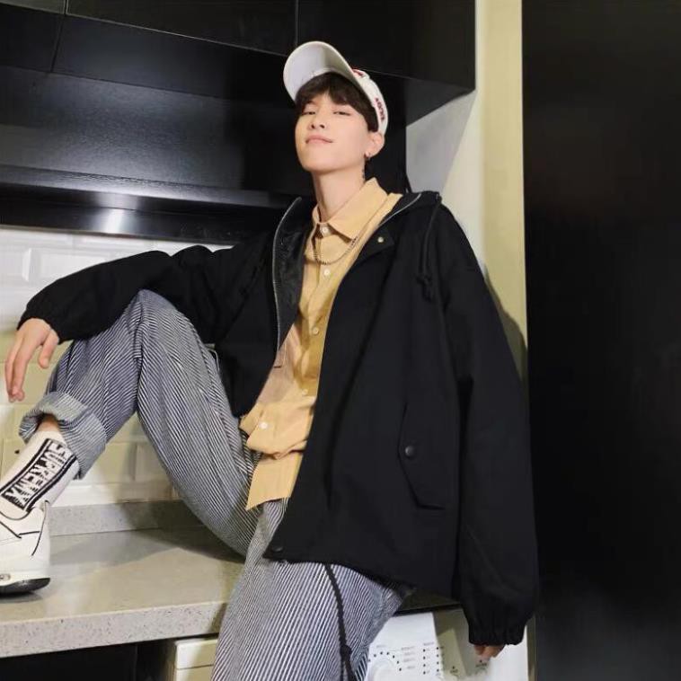 Áo khoác dù unisex form rộng in mặt trăng nam nữ thời trang kmg