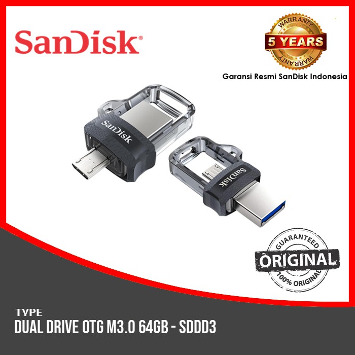 Ổ Cứng Sandisk Otg 64gb M3.0 Usb 3.0 Ultra Dual Usb Drive - Sdd3 64gb Ori Sandisk