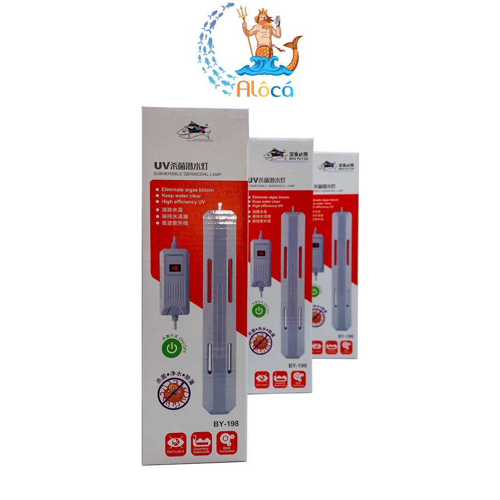 Đèn UV BAOYU BY199-5W, BY198-7W, BY198-11W công suất 5W-7W-9W-11W diệt rêu, tảo, khuẩn có hại cho bể cá cảnh, hồ Koi