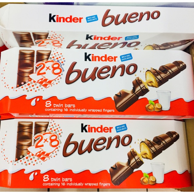 [Chính hãng] Chocolate Kinder Bueno nhân hạt dẻ hộp 129g (6 thanh)