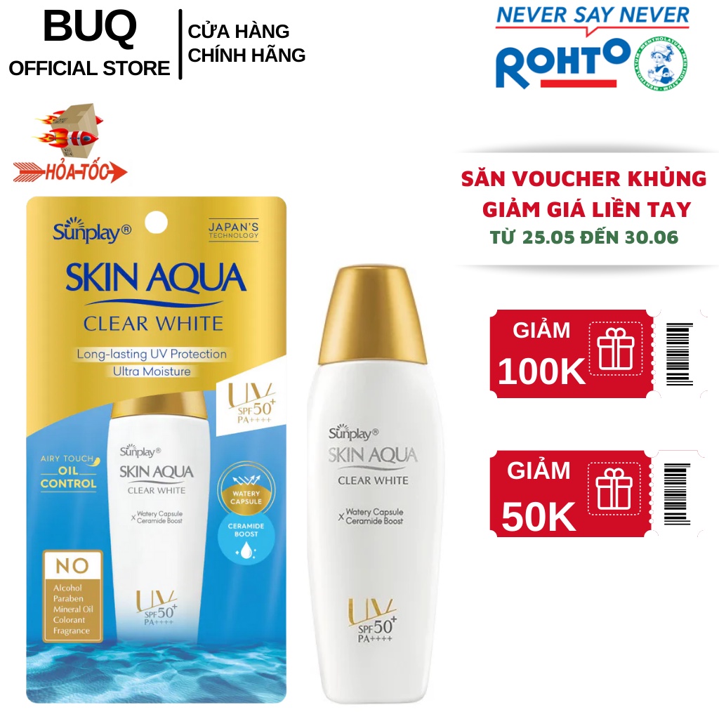 Kem Chống Nắng Sunplay Skin Aqua Clear White Dưỡng Trắng Cho Da Dầu SPF50+ PA++++ 