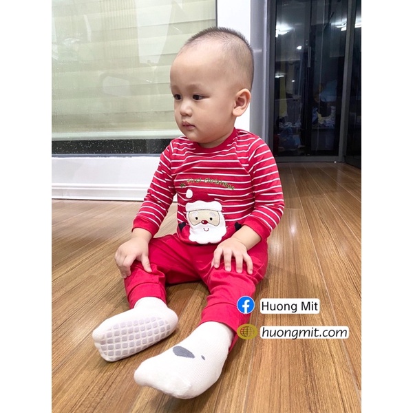 Bộ noel bé trai, bé gái hãng kèm mũ chất mềm đẹp