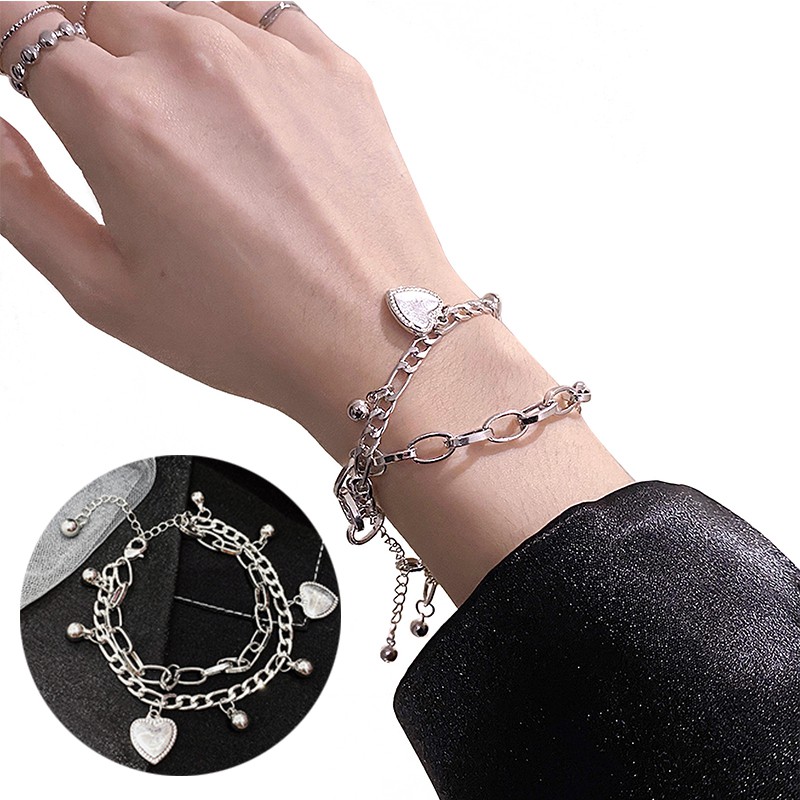 [Mã FAMAYFA giảm 10K đơn 50K] Vòng Đeo Tay Xi Mạ Bạc Phong Cách Hàn Quốc Xinh Xắn