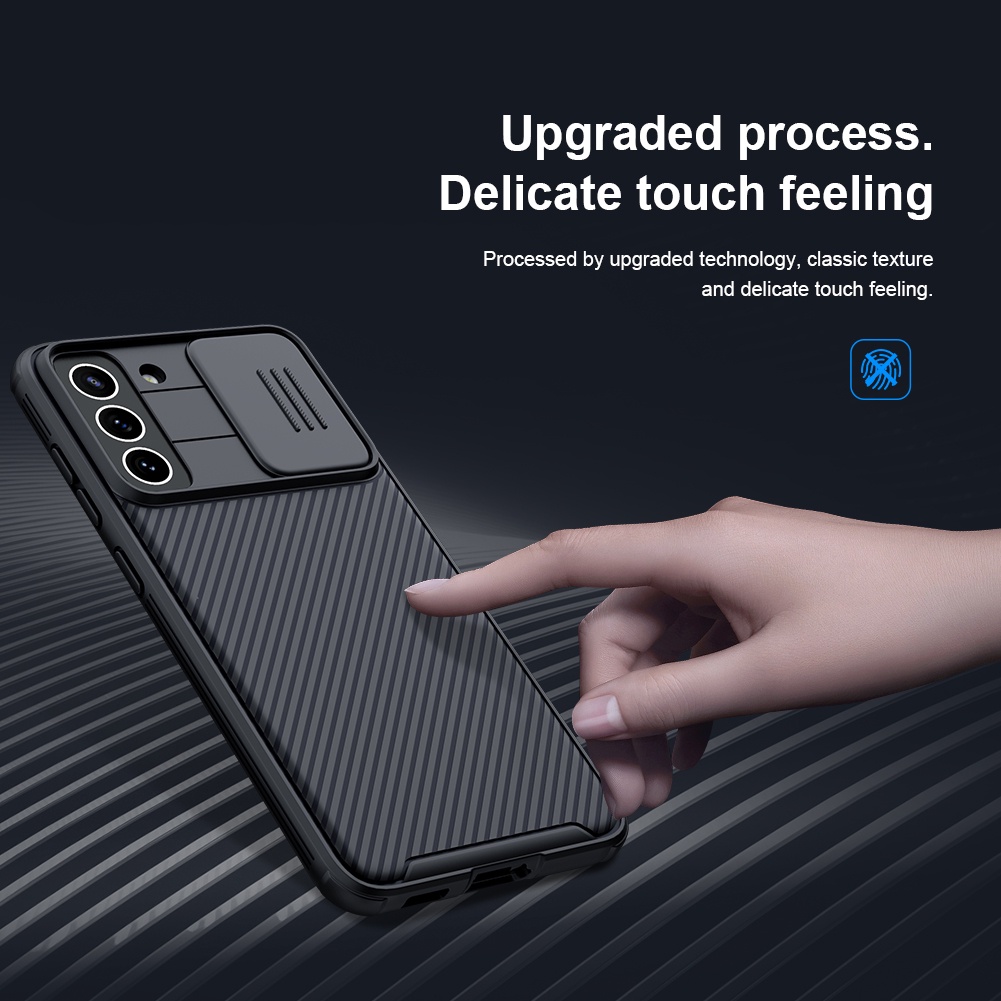 Ốp điện thoại Nillkin PC cứng + TPU nhám chống sốc có thanh trượt bảo vệ camera cho Samsung Galaxy S21 FE 5G