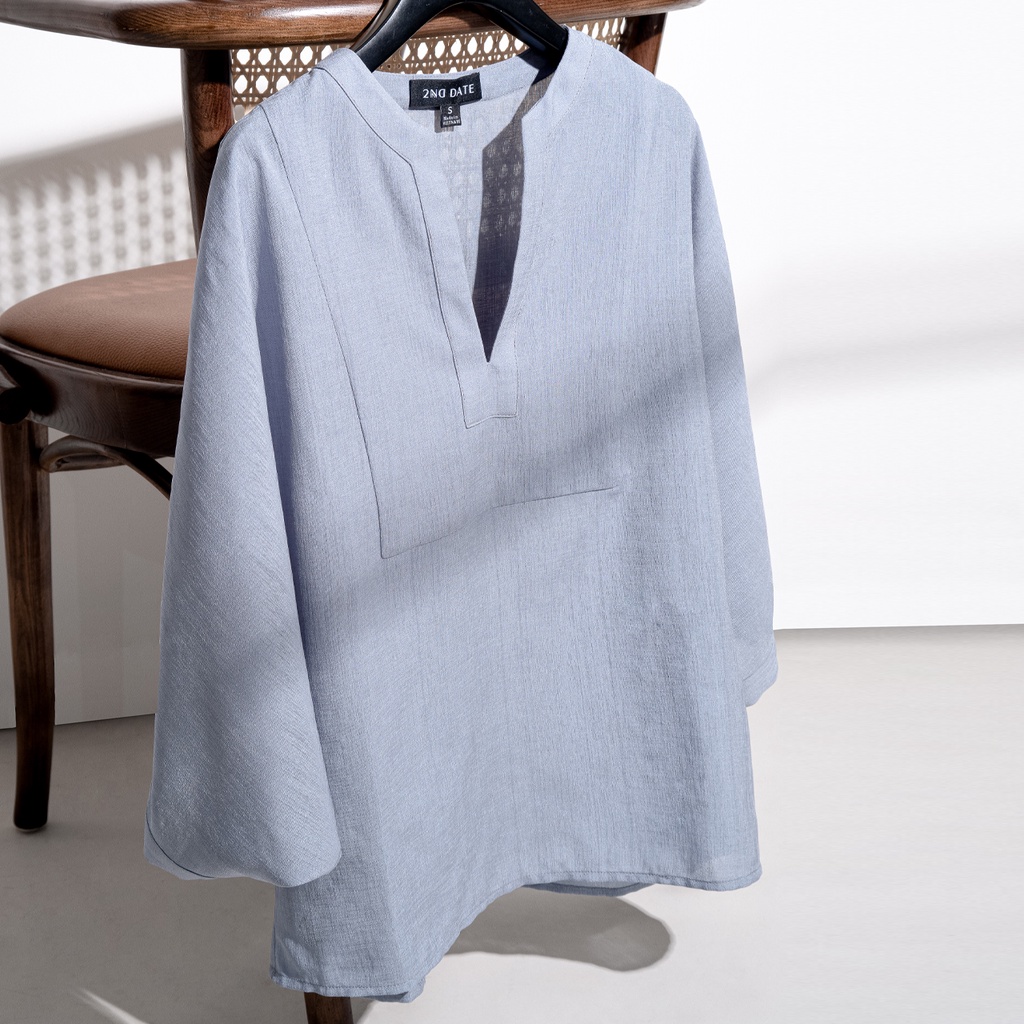 Áo cổ V lanh 2ND DATE TOP029SB