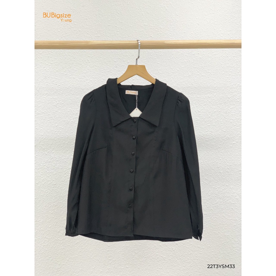 Sơ mi cổ sen kiểu sọc trang trí thân BIGSIZE (55kg đến 95kg) - 22T3YSM33 - [BU Bigsize Young]